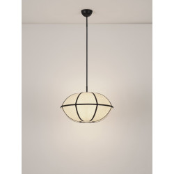 Lampa Wisząca Natural Blossom 45 | Lniana Oprawa w Stylu Japandi