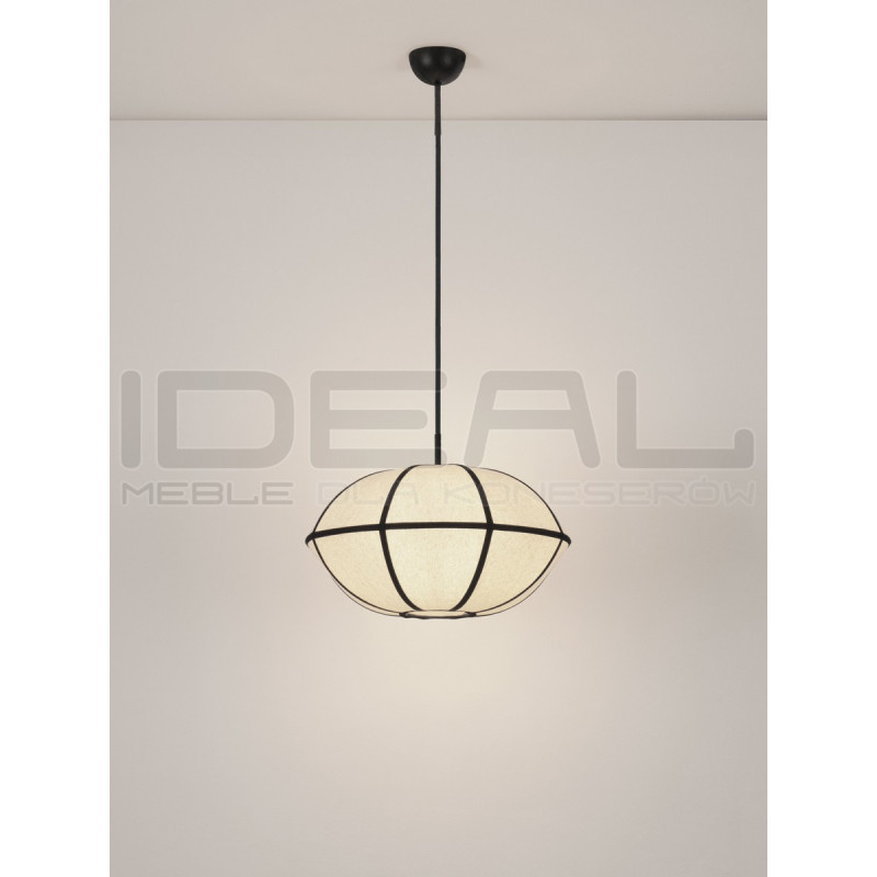 Lampa Wisząca Natural Blossom 45 | Lniana Oprawa w Stylu Japandi