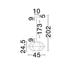 Lampa Wisząca Natural Blossom 45 | Lniana Oprawa w Stylu Japandi