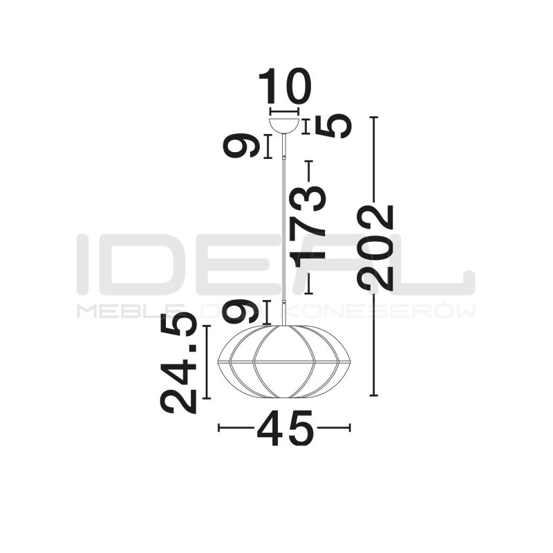 Lampa Wisząca Natural Blossom 45 | Lniana Oprawa w Stylu Japandi