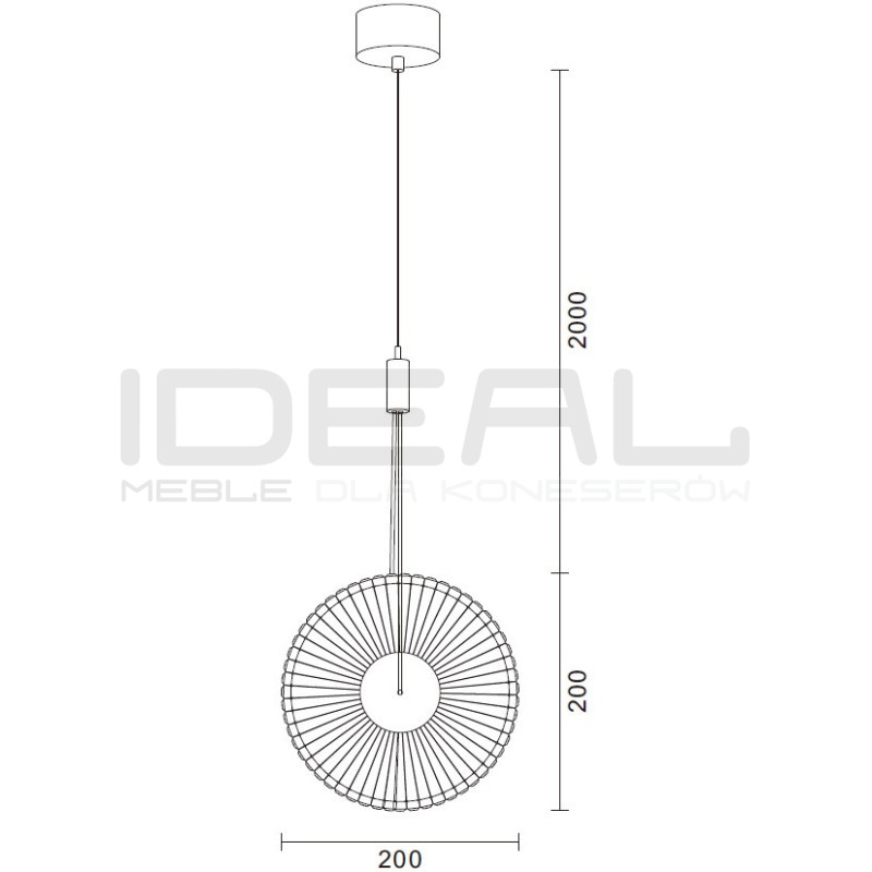 SUNBLAST lampa wisząca LED 20 cm złota - nowoczesna lampa ryflowana