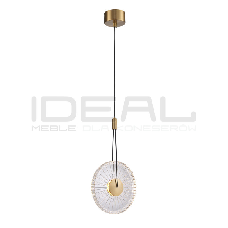 SUNBLAST lampa wisząca LED 20 cm złota - nowoczesna lampa ryflowana