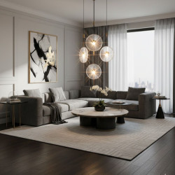 SUNBLAST lampa wisząca LED 20 cm złota - nowoczesna lampa ryflowana