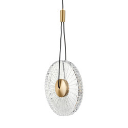 SUNBLAST lampa wisząca LED 20 cm złota - nowoczesna lampa ryflowana