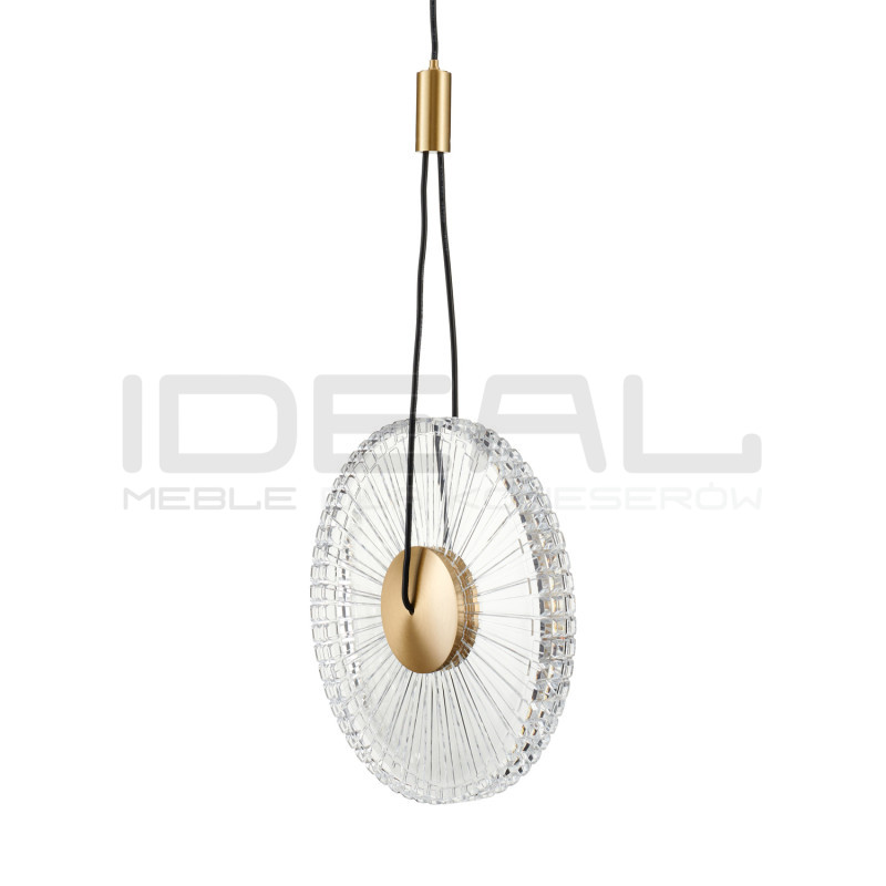 SUNBLAST lampa wisząca LED 20 cm złota - nowoczesna lampa ryflowana