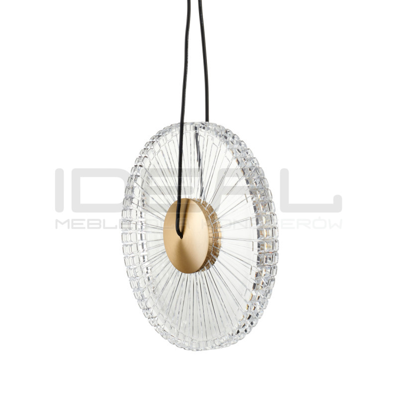 SUNBLAST lampa wisząca LED 20 cm złota - nowoczesna lampa ryflowana