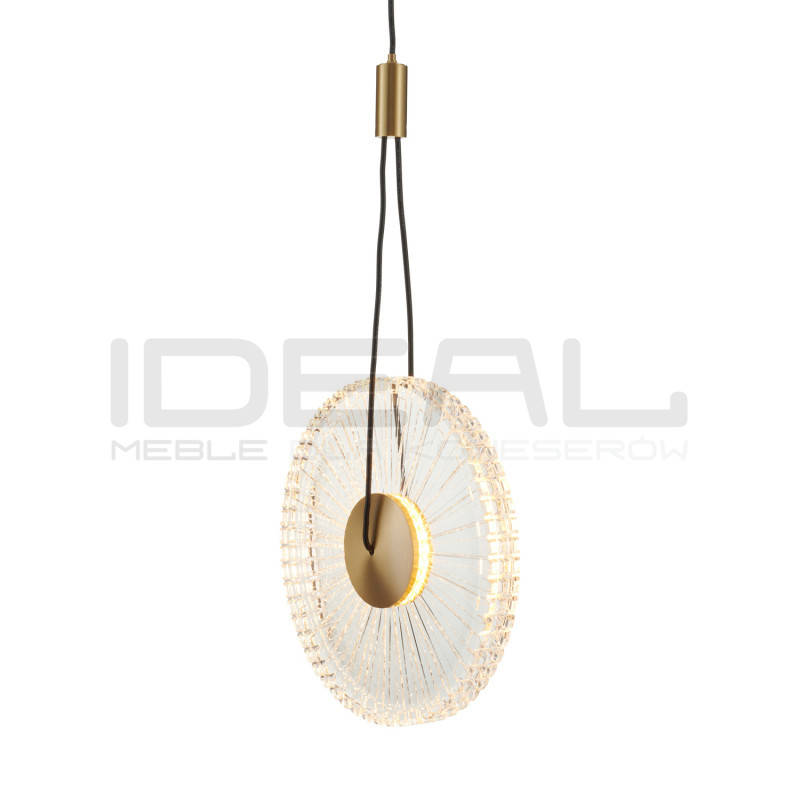 SUNBLAST lampa wisząca LED 20 cm złota - nowoczesna lampa ryflowana