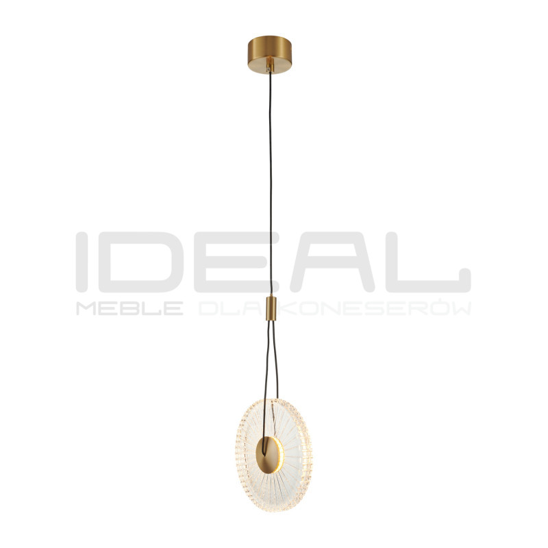 SUNBLAST lampa wisząca LED 20 cm złota - nowoczesna lampa ryflowana