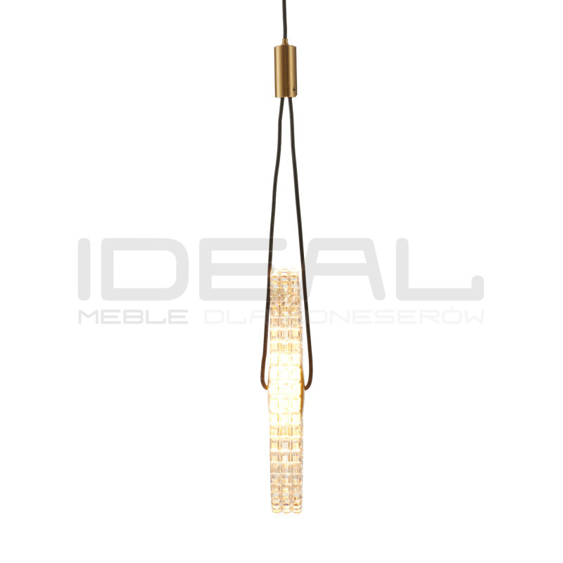 SUNBLAST lampa wisząca LED 20 cm złota - nowoczesna lampa ryflowana