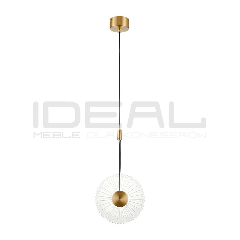 SUNBLAST lampa wisząca LED 20 cm złota - nowoczesna lampa ryflowana