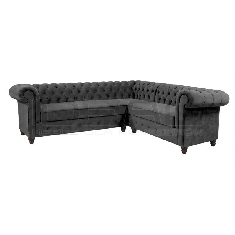 Narożnik Chesterfield z funkcją spania codziennego i pojemnikiem 260x180