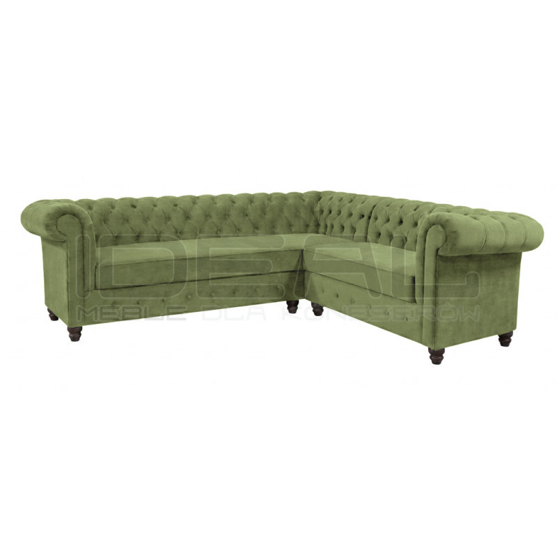 Narożnik Chesterfield z funkcją spania codziennego i pojemnikiem 260x180