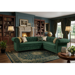 Narożnik Chesterfield z funkcją spania codziennego i pojemnikiem 260x180