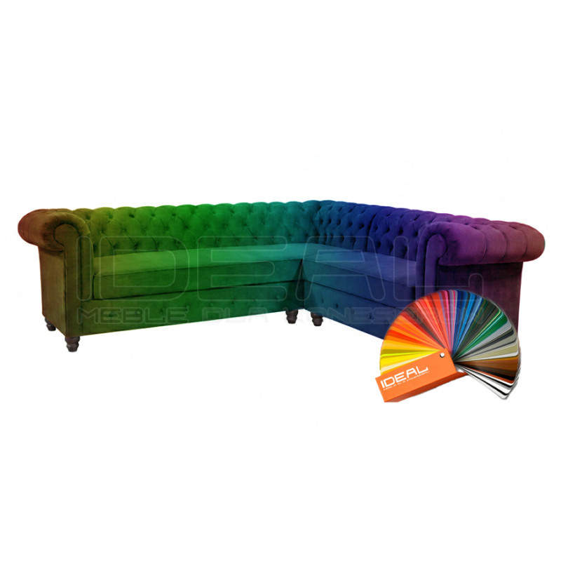 Narożnik Chesterfield z funkcją spania codziennego i pojemnikiem 260x180