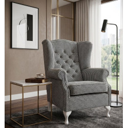 Pikowany Fotel Chesterfield Uszak Ton