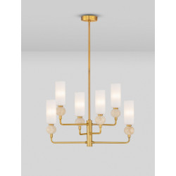 Lampa wisząca Travis 6 – złoto i trawertyn | IdealMeble.pl