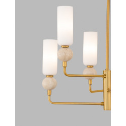 Lampa wisząca Travis 6 – złoto i trawertyn | IdealMeble.pl