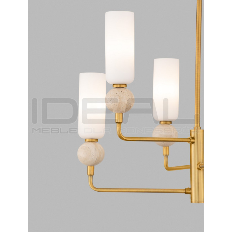 Lampa wisząca Travis 6 – złoto i trawertyn | IdealMeble.pl