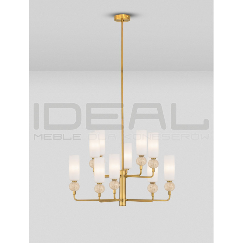 Lampa wisząca Travis 10 – Trawertyn i szczotkowane złoto | Design