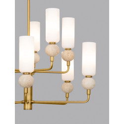 Lampa wisząca Travis 10 – Trawertyn i szczotkowane złoto | Design