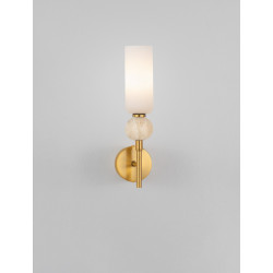 Kinkiet Travis – Złota Lampa Ścienna z Trawertynem | G9