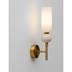 Kinkiet Travis – Złota Lampa Ścienna z Trawertynem | G9