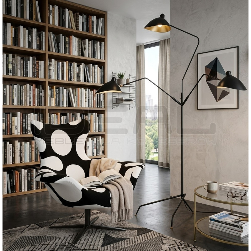 Fotel Bubble Base BLACK – designerski fotel w kropki