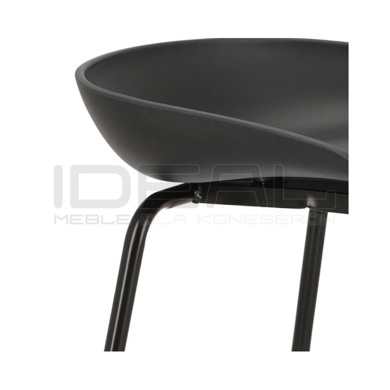 Czarny Hoker Grego Intesi 65 cm – stołek barowy w stylu Loft