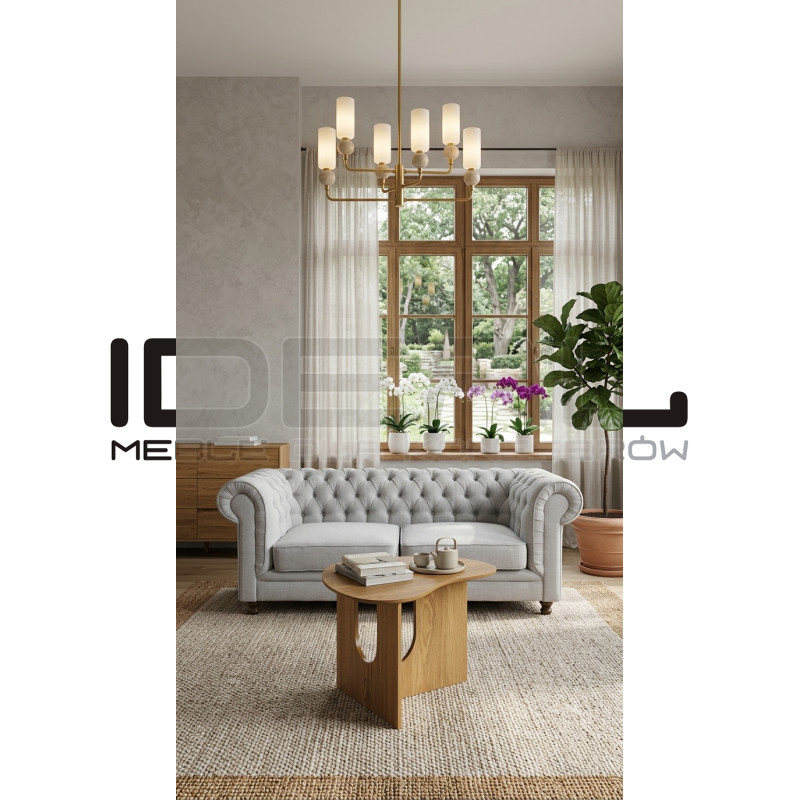Lampa wisząca Travis 6 – złoto i trawertyn | IdealMeble.pl