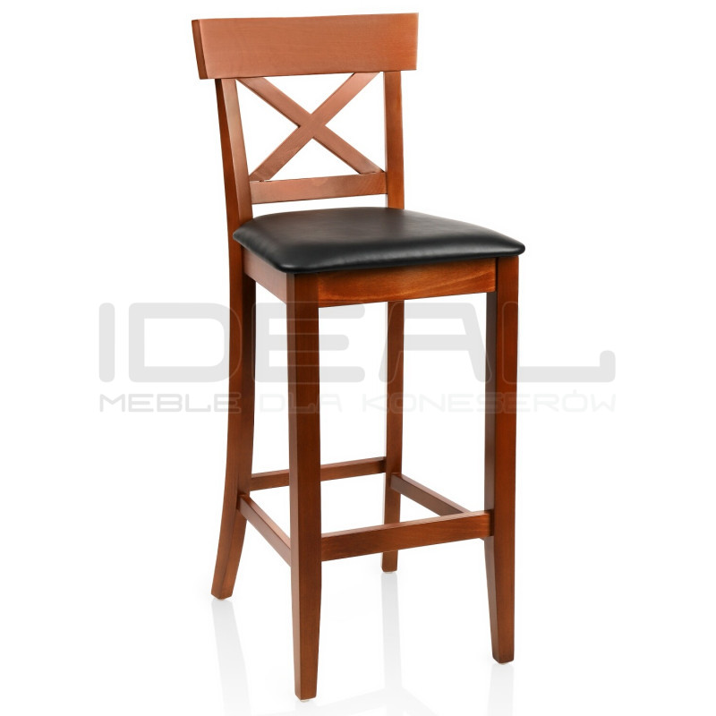 Hoker Jack tapicerowany z drewnianym oparciem | Skandynawski styl