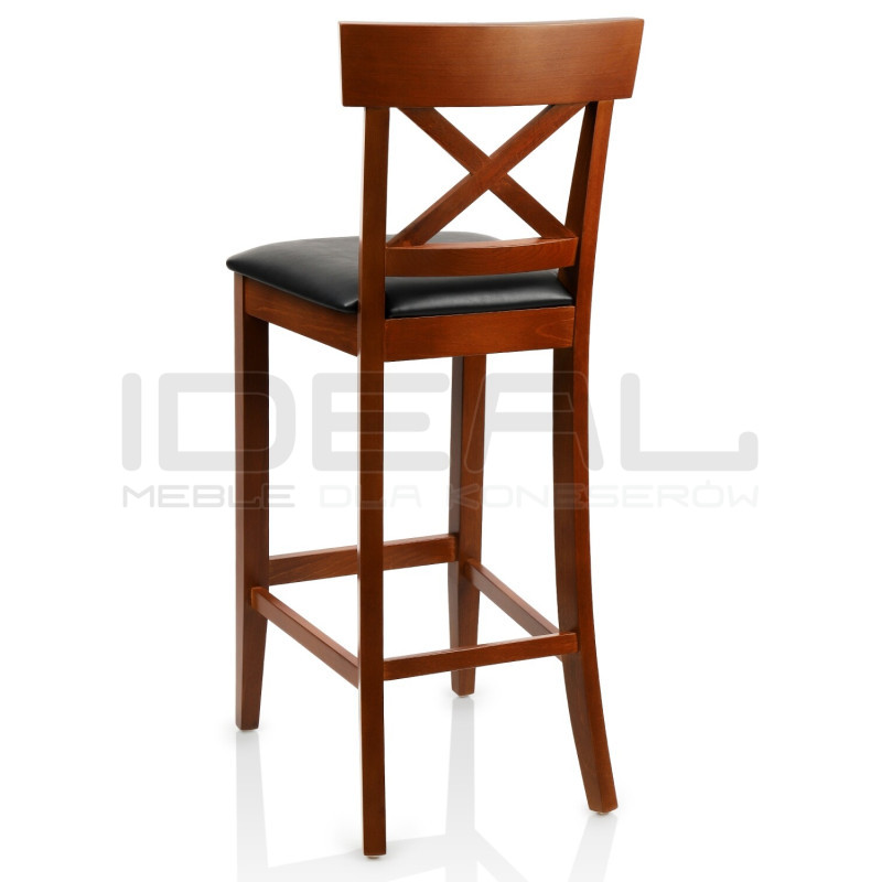Hoker Jack tapicerowany z drewnianym oparciem | Skandynawski styl