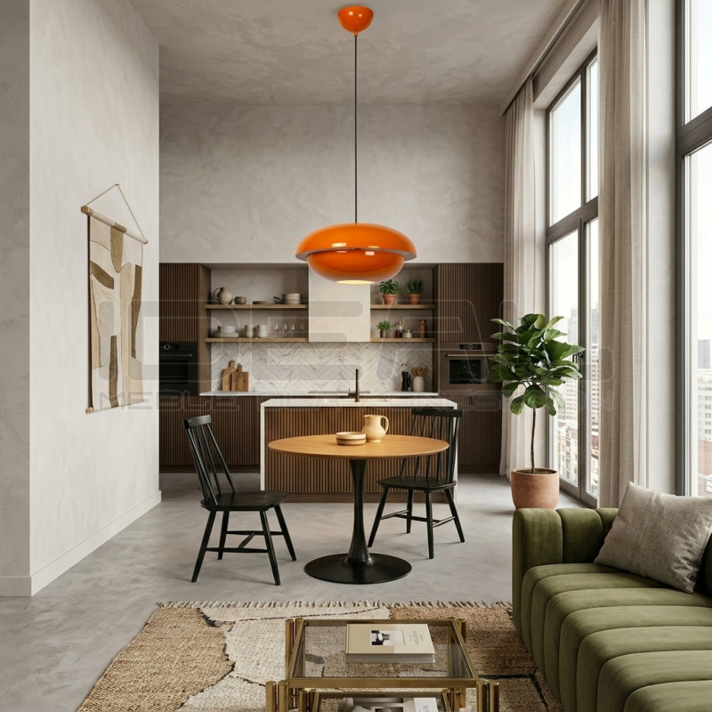 Lampa wisząca Martin – styl lat 80., metalowa, 40 cm