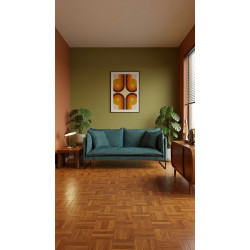 Designerska sofa z czarną podstawą i bokami Korund 2 os.