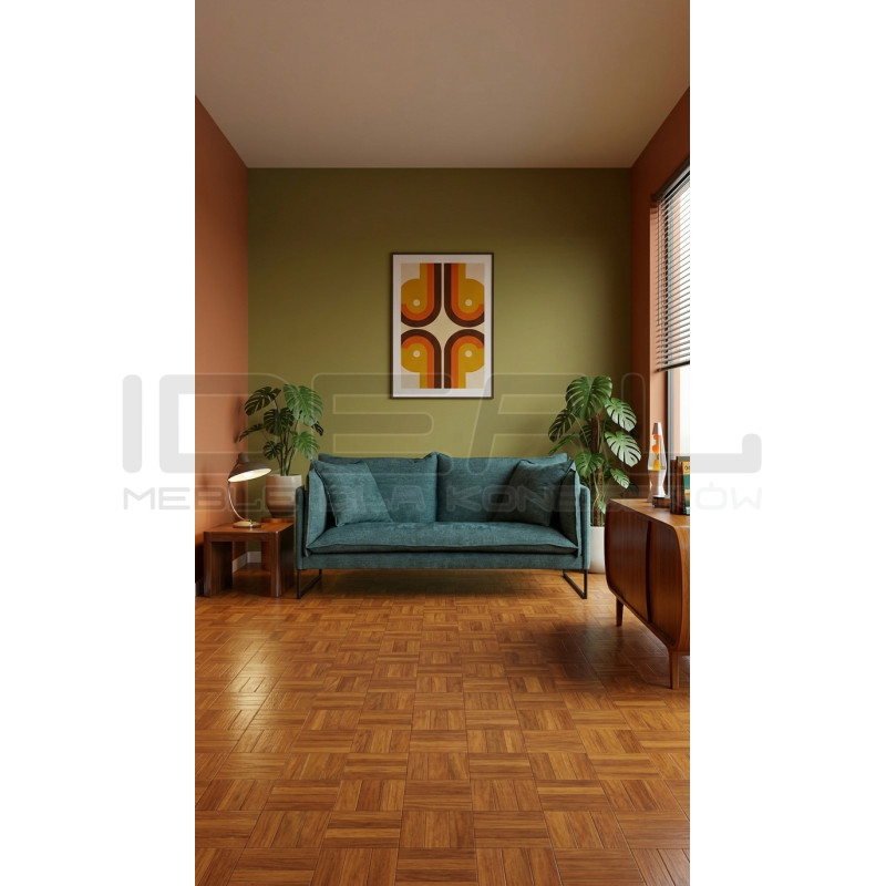 Designerska sofa z czarną podstawą i bokami Korund 2 os.