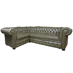 Narożnik Chesterfield Normal w skórze z funkcją spania 200x260