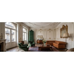 Narożnik Chesterfield Normal w skórze z funkcją spania 200x260