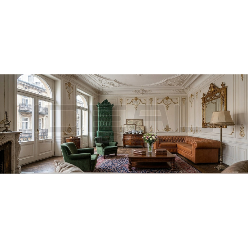Narożnik Chesterfield Normal w skórze z funkcją spania 200x260
