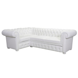 Narożnik Chesterfield Normal w skórze Z Funkcją Spania I Pojemnikiem 180x260