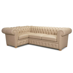 Narożnik Chesterfield Normal w skórze Z Funkcją Spania I Pojemnikiem 180x260