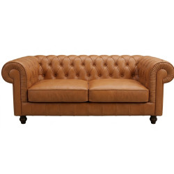 Sofa Chesterfield w skórze Canon 2 osobowa | IdealMeble.pl