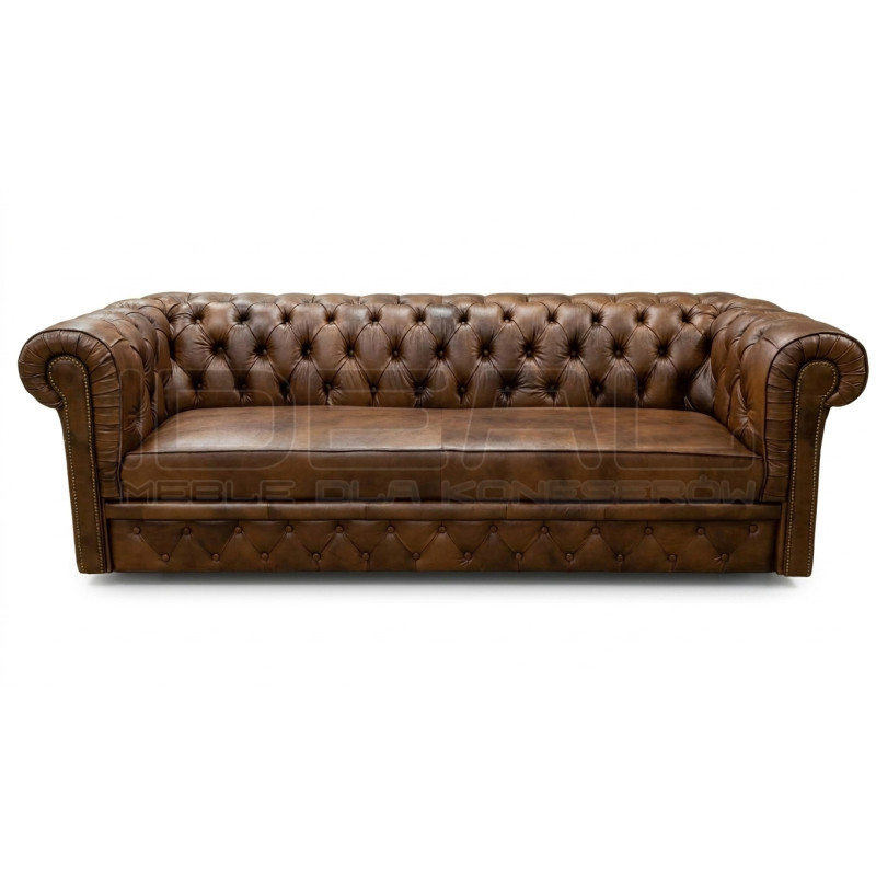 Sofa Chesterfield Normal W Skórze Z Funkcją Spania 4 os.