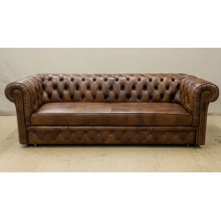 Sofa Chesterfield Normal W Skórze Z Funkcją Spania 4 os.