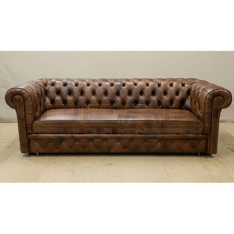 Sofa Chesterfield Normal W Skórze Z Funkcją Spania 4 os.