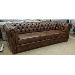Sofa Chesterfield Normal W Skórze Z Funkcją Spania 4 os.