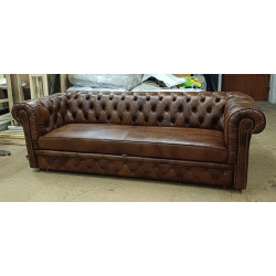 Sofa Chesterfield Normal W Skórze Z Funkcją Spania 4 os.