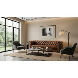Sofa Chesterfield Normal W Skórze Z Funkcją Spania 4 os.