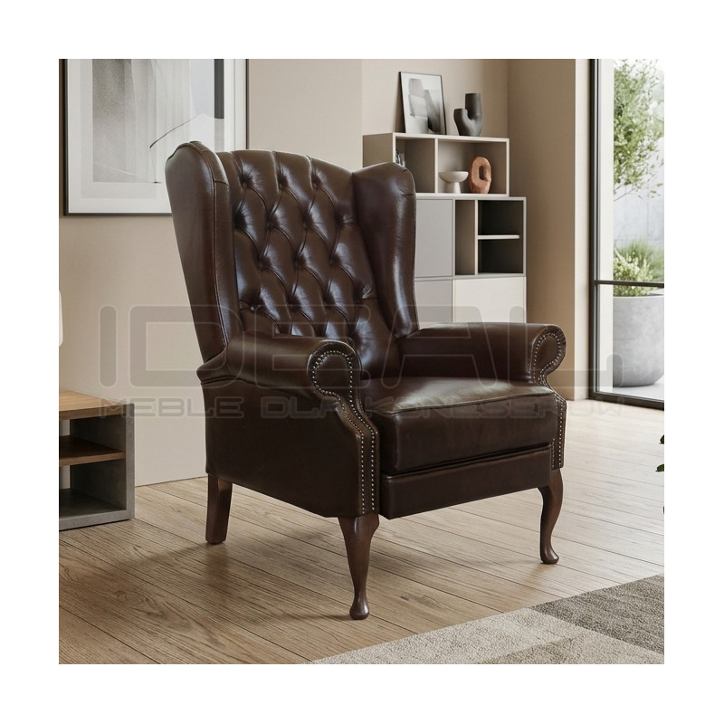 Fotel rozkładany Chesterfield Duke | Recliner z relaksem