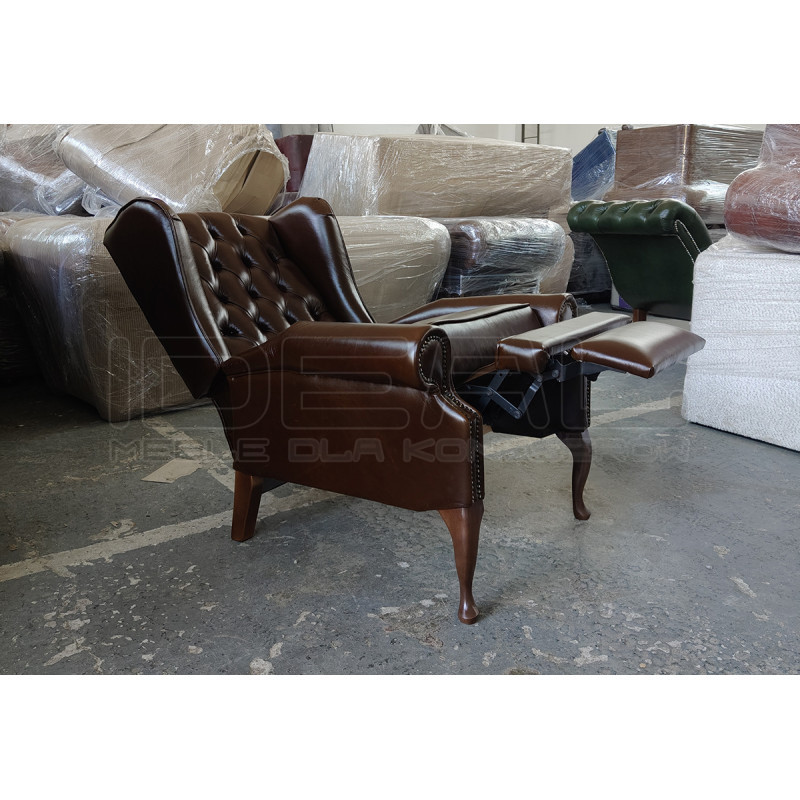 Fotel rozkładany Chesterfield Duke | Recliner z relaksem