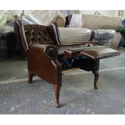 Fotel rozkładany Chesterfield Duke | Recliner z relaksem