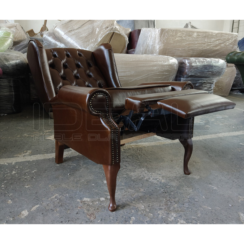 Fotel rozkładany Chesterfield Duke | Recliner z relaksem